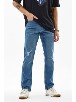 Snitch - Blue Light Distressed Comfortable Casual Jeans
