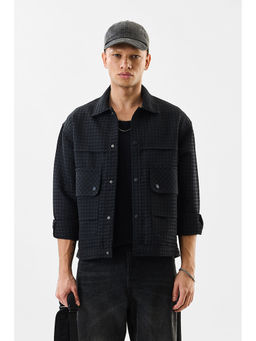Snitch - Black Textured Relaxed Casual Shacket