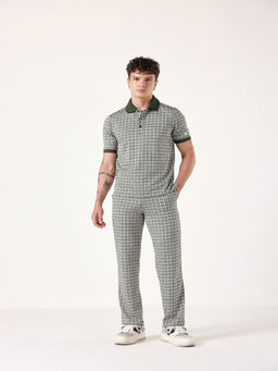 Muvazo - Green Jacq- Grid Knitted Co-Ord