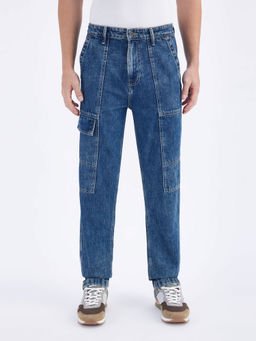 Pepe Jeans - Men Blue Straight Fit Mid Rise Cargo Jeans