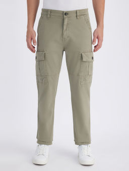 Pepe Jeans - Men Green Overdyed Mid Rise Cargo Jeans
