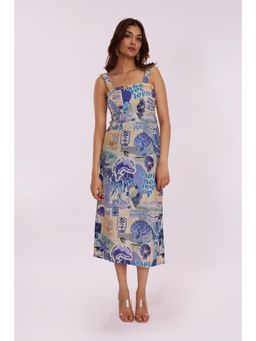 Poppi - Azul Printed Midi Dress