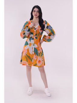 Poppi - Elara Printed V-Neck Dress