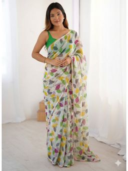 Tankori - Silk Blend Digital Print Premium Festive Multi-Color Saree