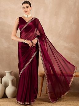 Tankori - Cotton Solid Classic Daily Wear Maroon Saree
