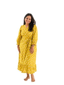 Putchi - Satin Spots Maternity Feeding Dress with Belt