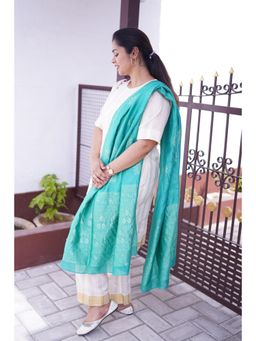 Putchi - Woven Silk Cotton Uthiram Feeding Kurta Pant and Dupatta