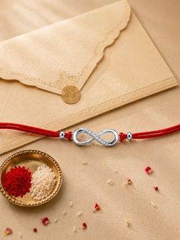 Axora Life - 925 Sterling Silver Heart Infinity Rakhi For Brother