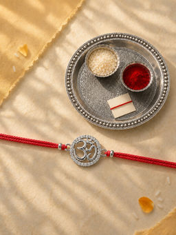 Axora Life - 925 Sterling Silver Om Rakhi For Brother
