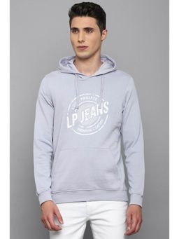 Louis Philippe - Purple Hooded Sweatshirt
