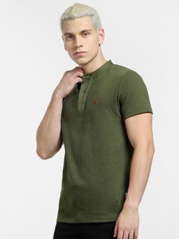 Jack & Jones - Dark Green Henley T-shirt