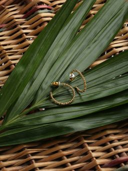 Accessorize London - Real Gold Plated Fancy Textured Hoops Earring for Women