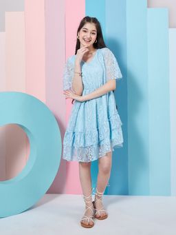 PSPeaches - Blue lace Dresses For Girls