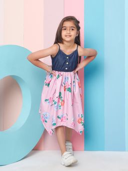 PSPeaches - Denim lilac Dresses For Girls