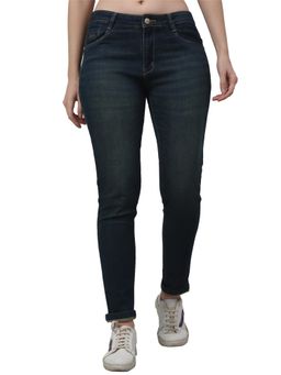 Cantabil - Women Dirty Green Solid Stretchable Jeans