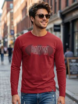 Bewakoof - Men'S Bold Red Batman Logo Graphic Printed T-Shirt