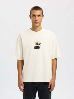 SELECTED HOMME - White Relaxed Fit Organic Cotton T-shirt