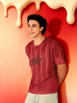 LOTTO - Red Heat Wave Baseball T-Shirt for Men