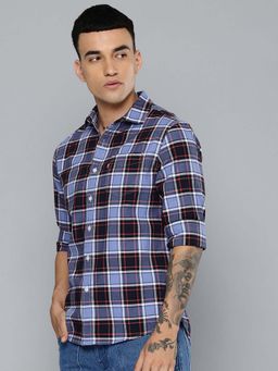 Levi's - Men Blue Checkered Slim Fit Shirt