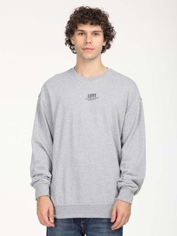 Levi's - Men Solid Grey Crew Neck Sweatshirt