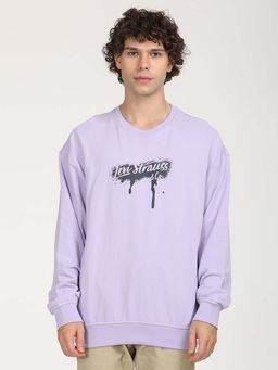 Levi's - Men Solid Lavender Crew Neck Sweatshirt
