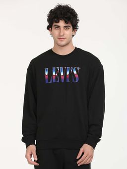Levi's - Men Solid Black Crew Neck Sweatshirt