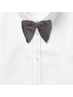 The Tie Hub - Grey Herringbone Sequin Butterfly Bow Tie