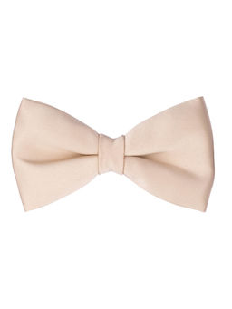 The Tie Hub - Cream Solid Silk Bowtie