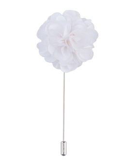 The Tie Hub - White Marigold Flower Lapel Pin