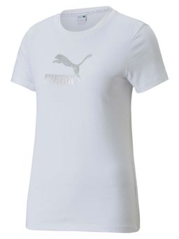 Puma - Brand Love Metallic Logo Womens White T-shirt