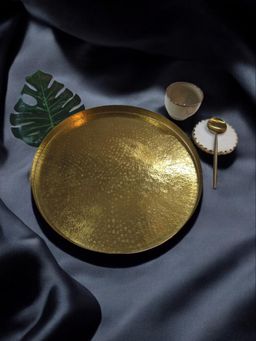 Folkstorys - Gold Circular Serving Plate