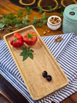 Folkstorys - Brown Wooden Serving Tray
