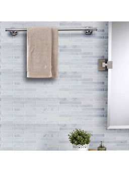 Maspar - Colorart 550GSM Embedded Stripe Solid Linen Hand Towels (Set of 2)