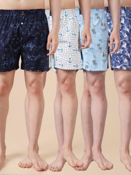 Urban Scottish - Men Multicolor Printed Cotton Boxers (Pack of 4)
