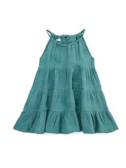 KOALA KIDZ - Girls Solid Dyed Cotton A-Line Knee Length Dress