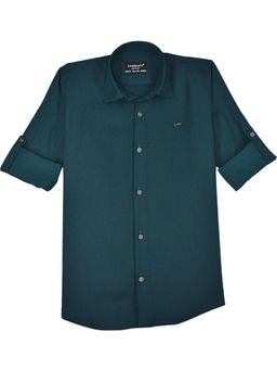 CHARCHIT - Boys Teal Full Sleeves Solid shirt
