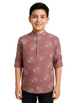 CHARCHIT - Boys Full Sleeves Floral Embroidered Kurta Shirt