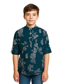 CHARCHIT - Boys Full Sleeves Floral Embroidered Kurta Shirt
