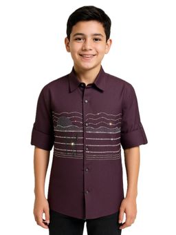 CHARCHIT - Boys Full Sleeves Embellished Casual Shirt