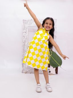 KID1 - Diamond Check Premium Cotton Dress