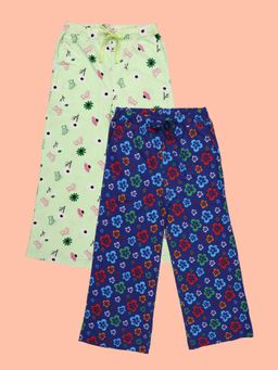 KiddoPanti - Girls Meadow Floral and Bloom Floral Printed Pyjamas (Pack of 2)