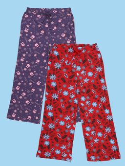 KiddoPanti - Girls Dream Star and Cherry Blossom Floral Printed Pyjamas (Pack of 2)