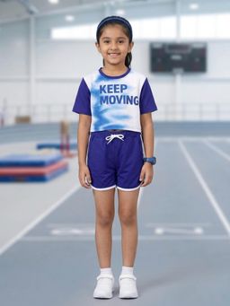 KiddoPanti - Girls Keep Moving Printed T-Shirt and Shorts
