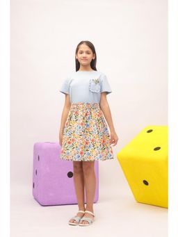 The Little Trunk - Skyfield Embroidered Top and Floral Skirt
