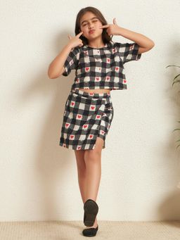 Bugandbees - Black White Checks Co-Ord Set