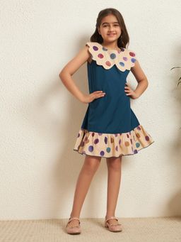 Bugandbees - Scalloped A-Line Teal Dress