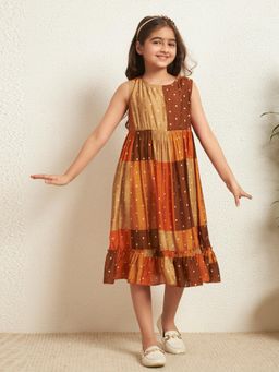 Bugandbees - Multi Color Polka Dot Print Tiered Dress