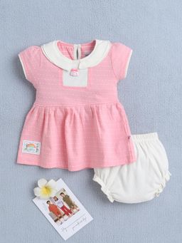 Bumzee - Girls Pink Polka Dot Dress with Bloomer