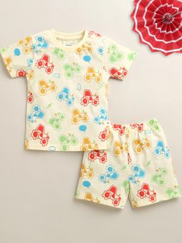 Bumzee - Boys Cream Printed Co-Ord Set