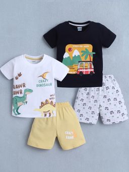 Bumzee - Boys Multi-Color Printed T-shirts and Shorts (Pack of 4)